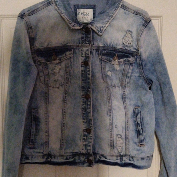 Mudd distressed denim jacket.XL - Picture 5 of 6